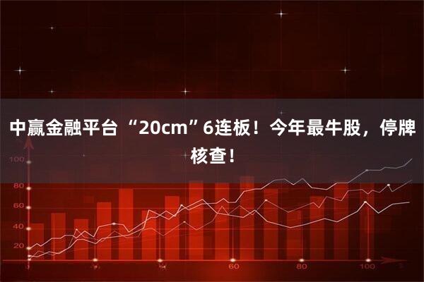 中赢金融平台 “20cm”6连板！今年最牛股，停牌核查！