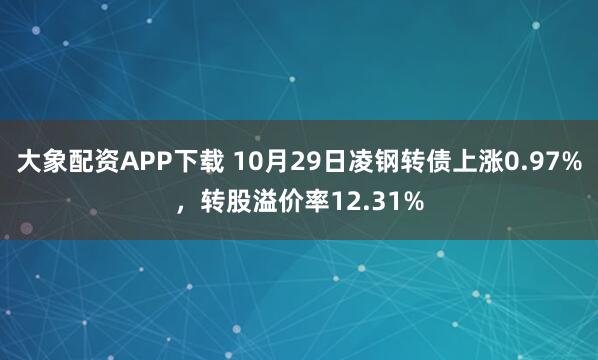 大象配资APP下载 10月29日凌钢转债上涨0.97%，转股溢价率12.31%